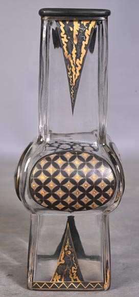 The Escalier de Cristal, a baluster vase on a bronze stand and a pair of bamboo vases in Japonesque crystal-15