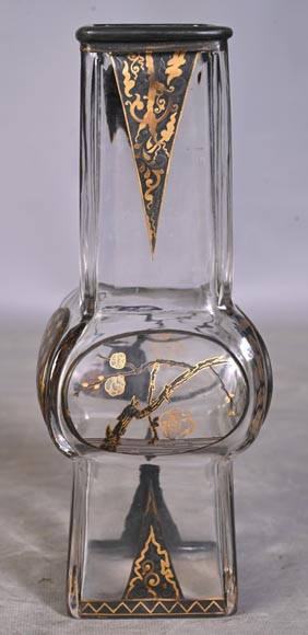 The Escalier de Cristal, a baluster vase on a bronze stand and a pair of bamboo vases in Japonesque crystal-17