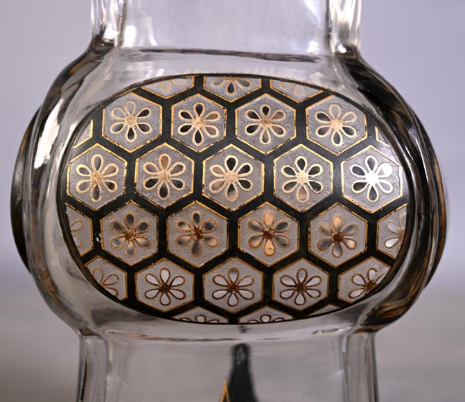 The Escalier de Cristal, a baluster vase on a bronze stand and a pair of bamboo vases in Japonesque crystal-20