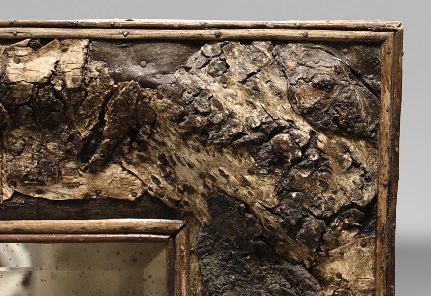 Rectangular Mirror with Raw Oak Wood Frame-1