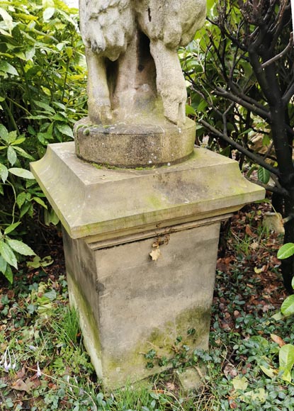 Statue of a young musician faun in composite stone, 20th century-9