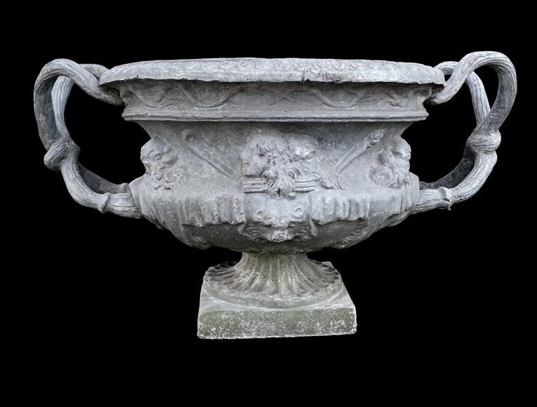 Pair of lead vases after the Warwick Vase-1