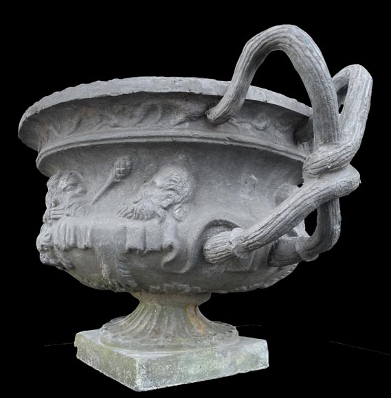 Pair of lead vases after the Warwick Vase-3