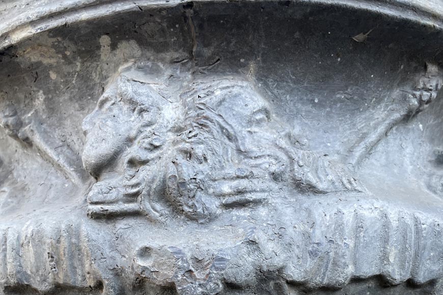 Pair of lead vases after the Warwick Vase-5