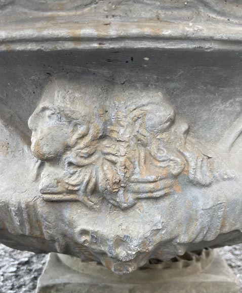 Pair of lead vases after the Warwick Vase-6