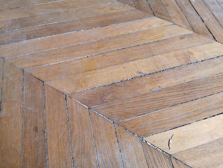Lot of 10 m² of antique Point de Hongrie oak parquet flooring-3