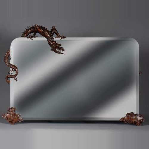 Japanese style bevelled mirror attributed to Gabriel Viardot