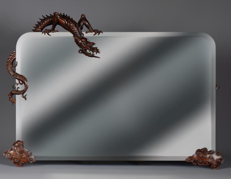 Japanese style bevelled mirror attributed to Gabriel Viardot-0