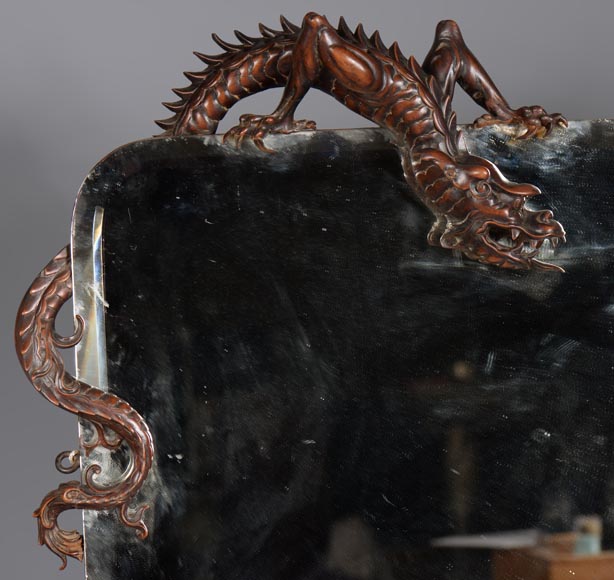 Japanese style bevelled mirror attributed to Gabriel Viardot-1