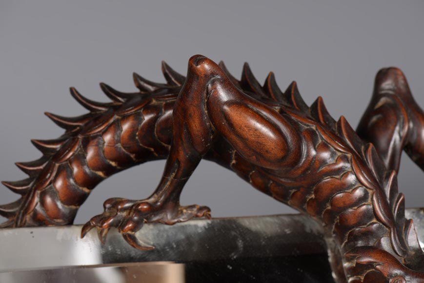 Japanese style bevelled mirror attributed to Gabriel Viardot-3