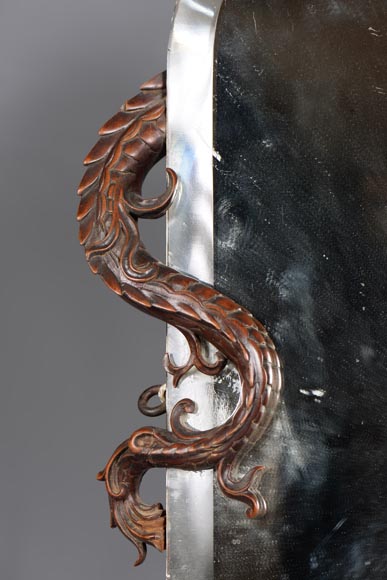 Japanese style bevelled mirror attributed to Gabriel Viardot-4