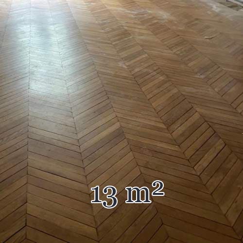 Lot of 13 m² of antique Point de Hongrie oak parquet flooring