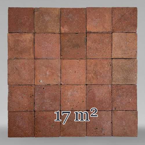 Set of around 17 m² of terracotta floor tiles