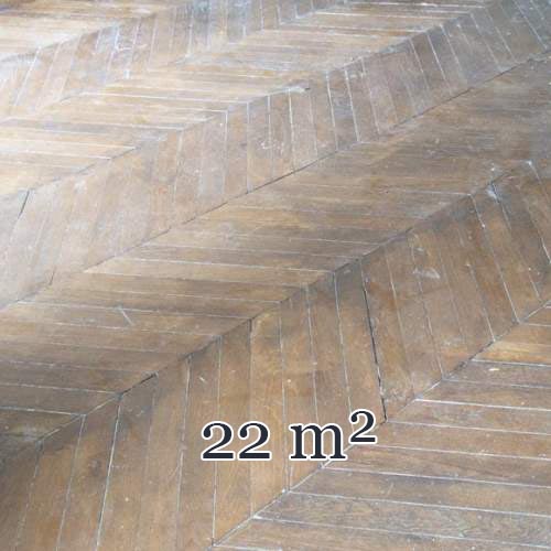 Lot of 22 m² of antique Point de Hongrie oak parquet flooring