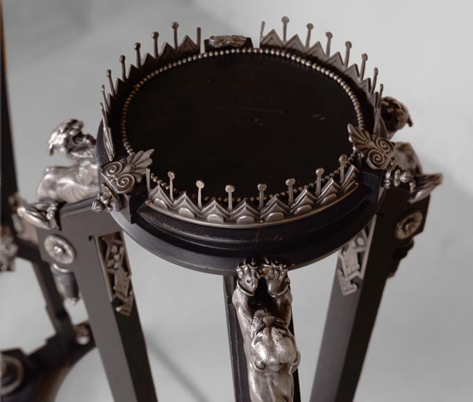 Charles-Guillaume DIEHL, Pair of Pedestals in wood and Bronze, circa 1870-2