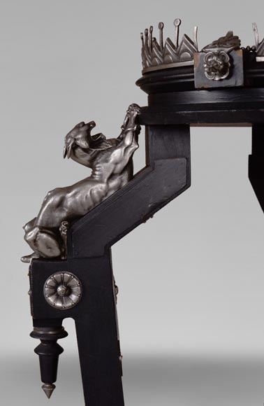 Charles-Guillaume DIEHL, Pair of Pedestals in wood and Bronze, circa 1870-5