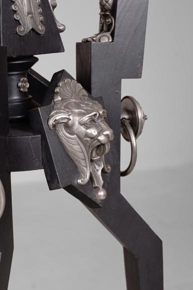 Charles-Guillaume DIEHL, Pair of Pedestals in wood and Bronze, circa 1870-9