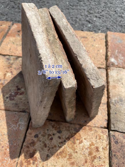 Set of 5,5 m² of terracotta floor tiles in square shape-3