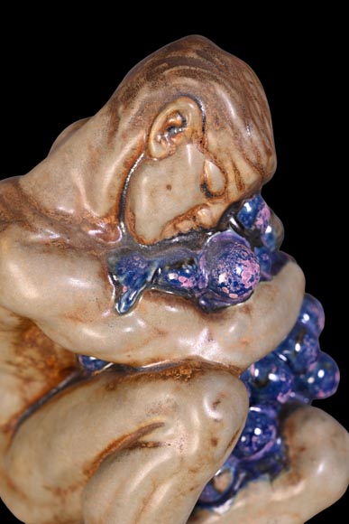 Kai Nielsen (1882–1924) for Bing & Grøndahl “Bacchanale” table garniture in glazed stoneware-12