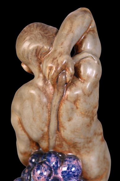 Kai Nielsen (1882–1924) for Bing & Grøndahl “Bacchanale” table garniture in glazed stoneware-14