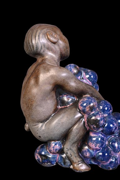 Kai Nielsen (1882–1924) for Bing & Grøndahl “Bacchanale” table garniture in glazed stoneware-15