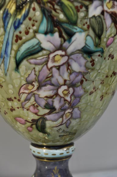 Pair of &ldquo;parakeets Lamps&rdquo; signed E. BERNARD-3