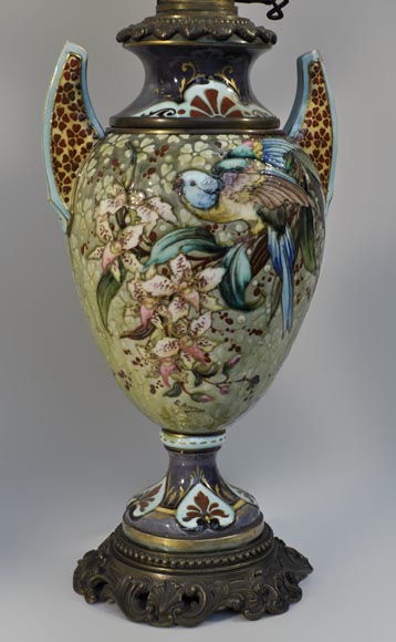 Pair of &ldquo;parakeets Lamps&rdquo; signed E. BERNARD-5