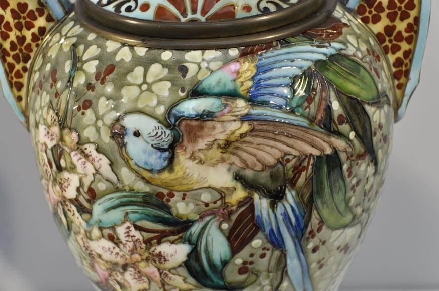 Pair of &ldquo;parakeets Lamps&rdquo; signed E. BERNARD-6