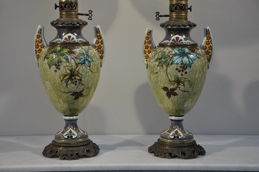 Pair of &ldquo;parakeets Lamps&rdquo; signed E. BERNARD-9