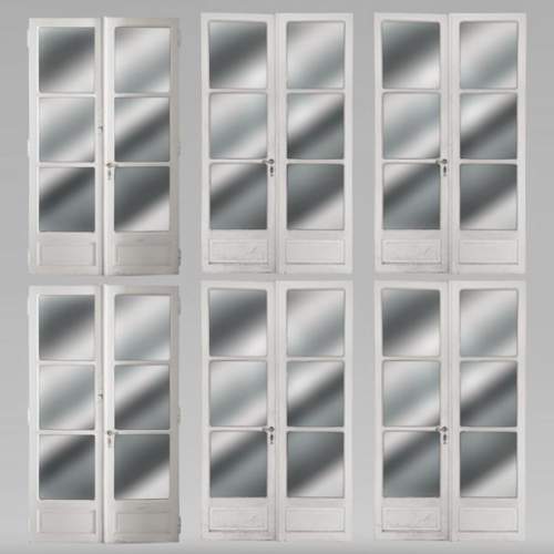 Series of 6 important doubles doors with mirror