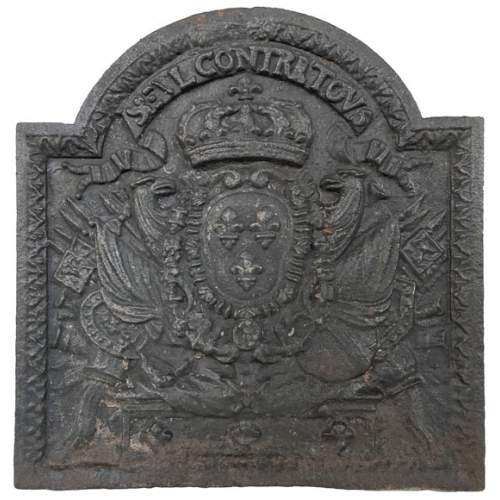 Antique fireback with the France coat of arms, 19th century