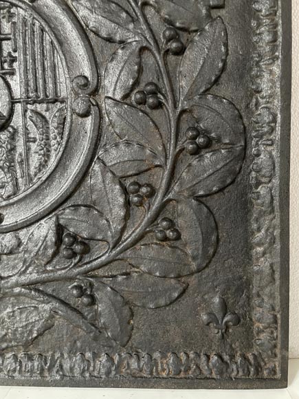 Fireback with France and Navarra coat of arms, 19th century-5