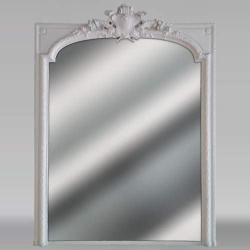 Large Regence style trumeau in painted wood and stucco, late 19th century