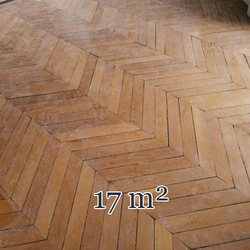 Lot of 17 m² of antique Point de Hongrie oak parquet flooring