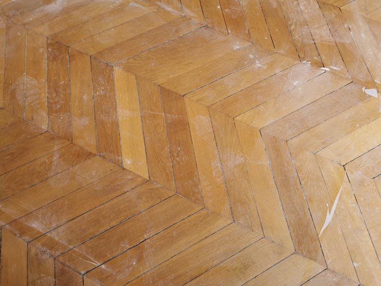 Lot of 16,5 m² of antique Point de Hongrie oak parquet flooring-1