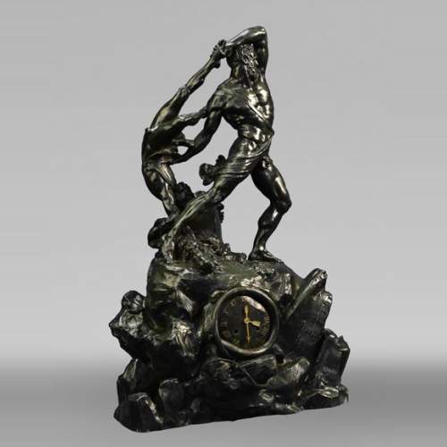 Antonio CANOVA (after), INGÉ and SOYER (attributed to), Clock “Hercules and Lichas”, circa 1840