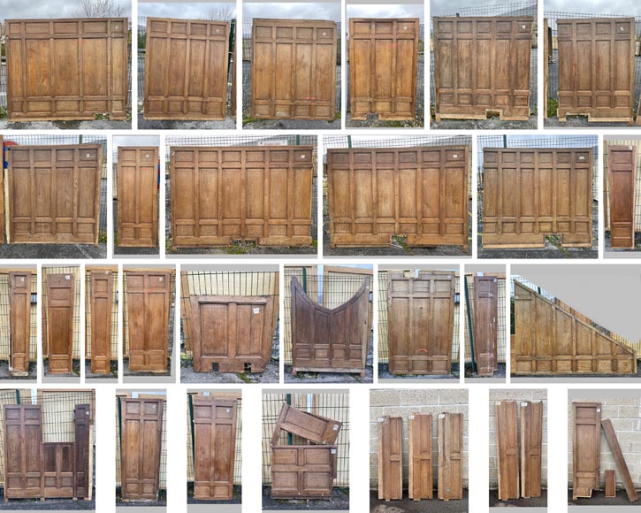 Set of about 23 linear meters of oak paneled room bases-13411-3