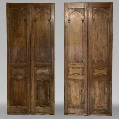 Pair of double oak doors with an Oriental inspiration