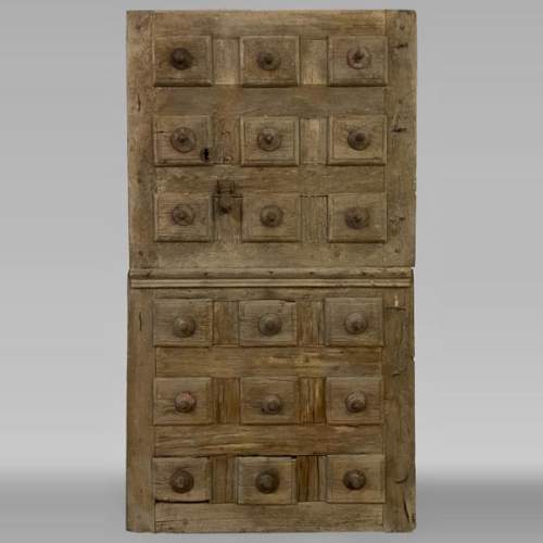 Important antique pine tree door, 18th century