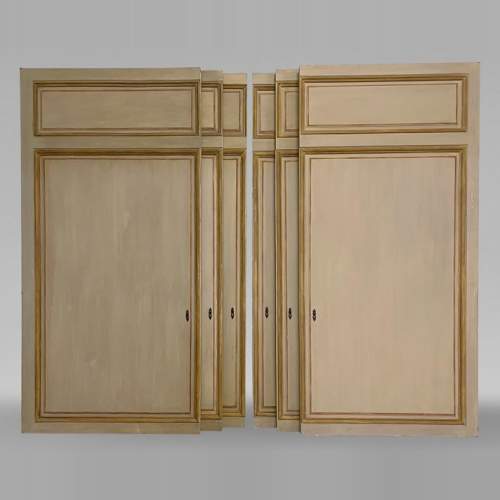 Lot of 6 oak cupboard doors, 18th century