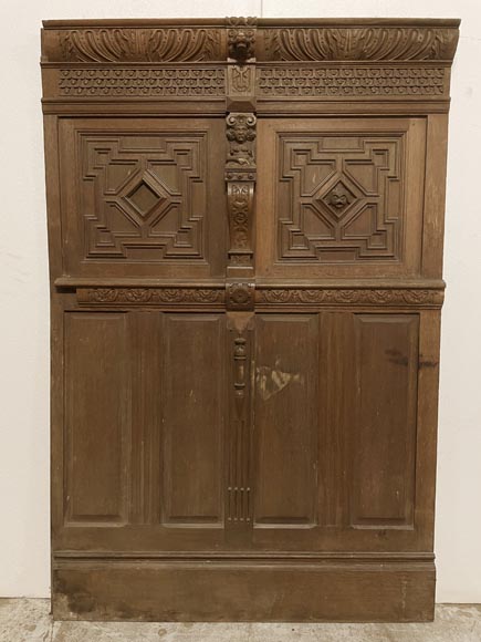 	Elements of ​low panels in oak in Neo-Renaissance style-3