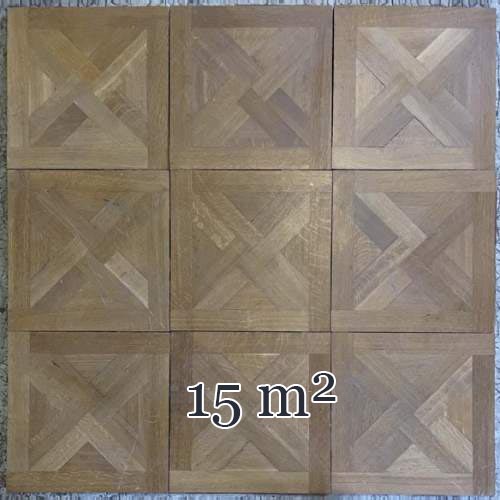 Approx 15m² of modern oak parquet flooring with a cross motif