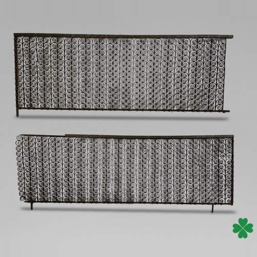 Pair of Gothic style wrought iron radiator railings 