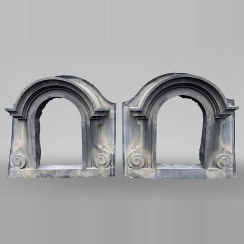 Pair of Napoleon III windows in zinc