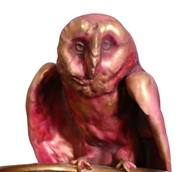 Eduard Stellmacher (attributed to) for Amphora, Earthenware owl vase, late 1890s-4