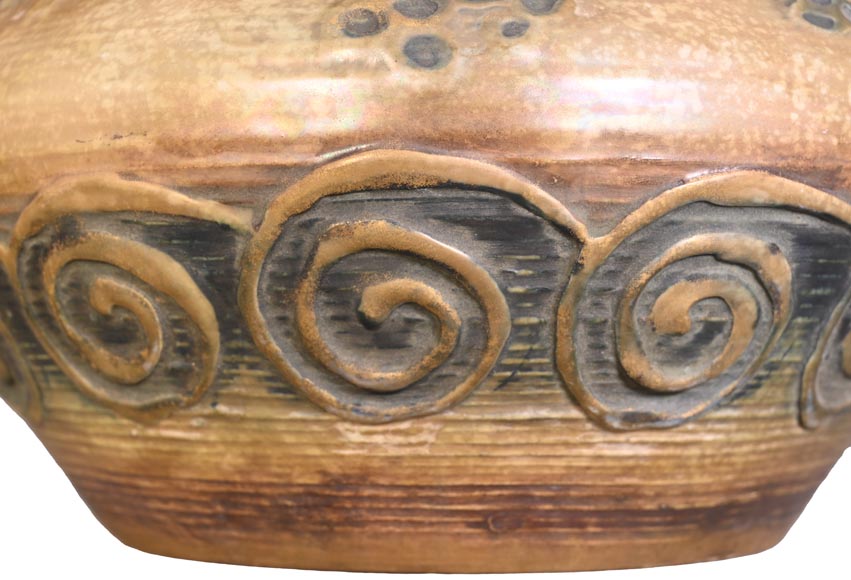 Eduard Stellmacher (attributed to) for Amphora, Earthenware owl vase, late 1890s-7