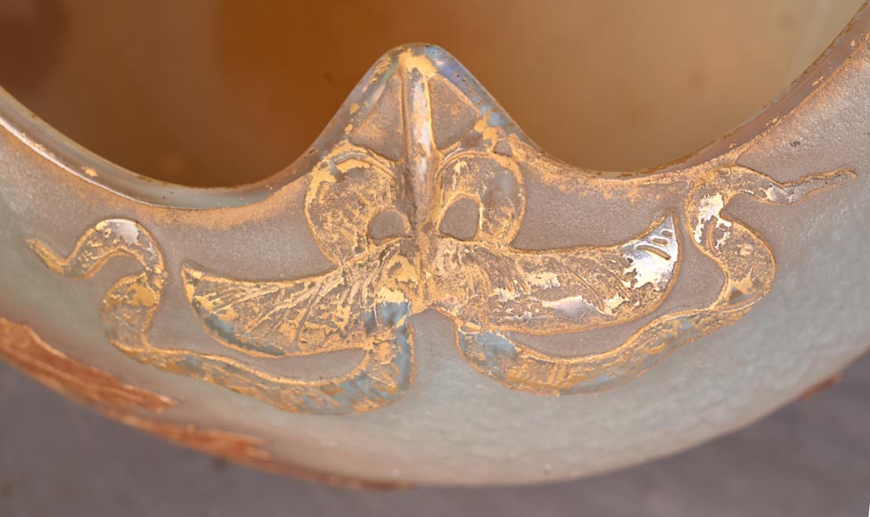 Daum Nancy — “Maple Leaves” Art Nouveau Acid-Etched Glass Vase-6