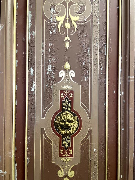 Pair of large Napoleon III painted double doors-2