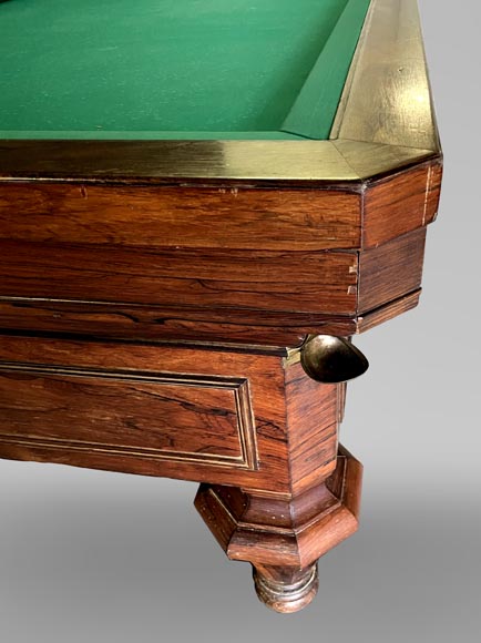 BRUNSWICK COMPANY, imposing French billiard table in veneer-3