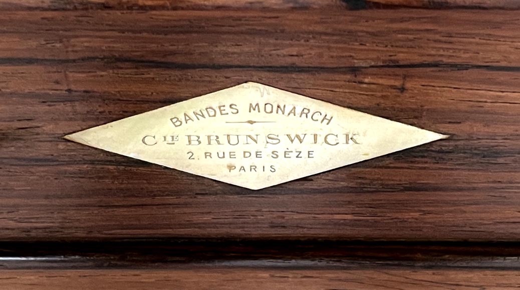 BRUNSWICK COMPANY, imposing French billiard table in veneer-6